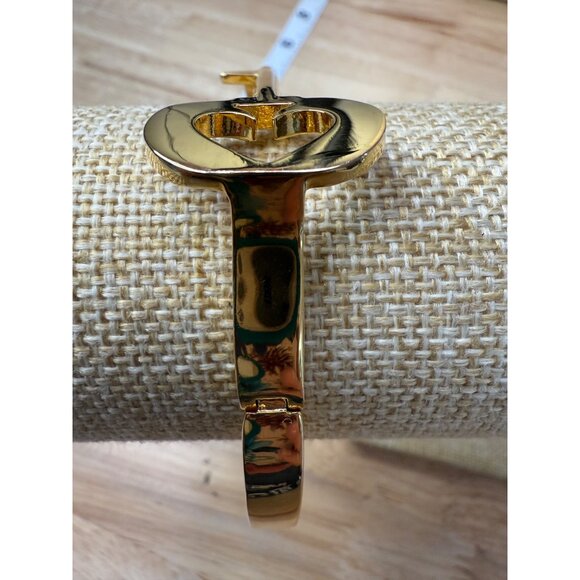 Kate Spade Gold Plated Heart Key Bangle Bracelet 6.75 Inch - Picture 14 of 15